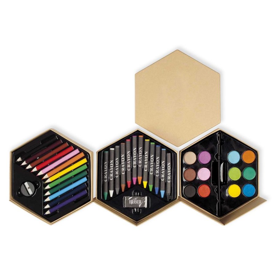 Bolígrafo Lápices Colores y Pinturas Hexagonal set B20