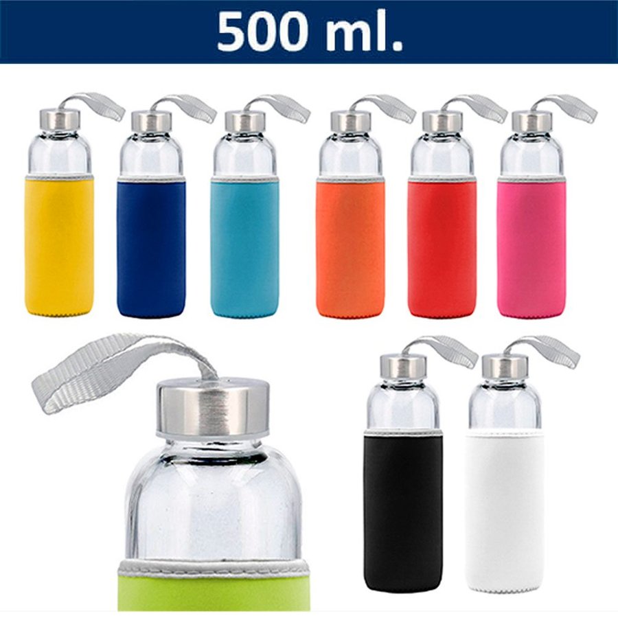 Botella Vidrio con Funda M28