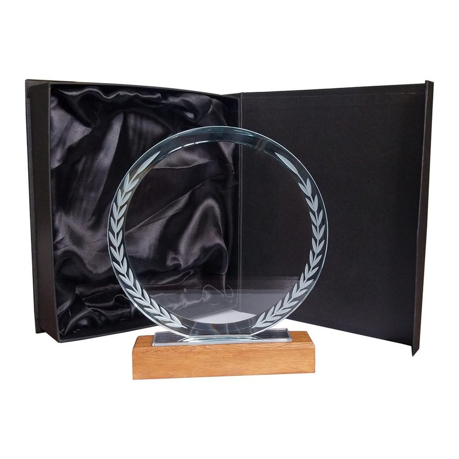 Galvano Cristal Base de Madera BLAS 29