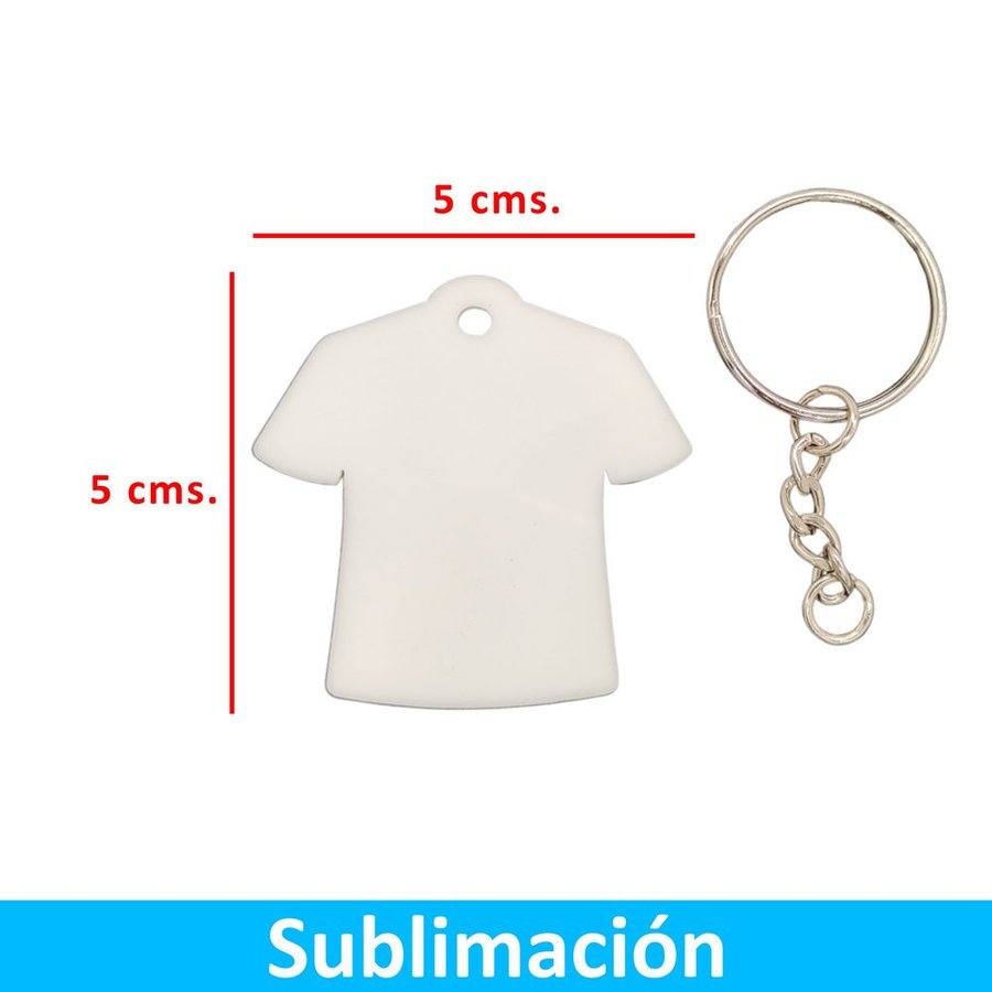 Llavero Acrílico Sublimable Camiseta NI20 BLANCO