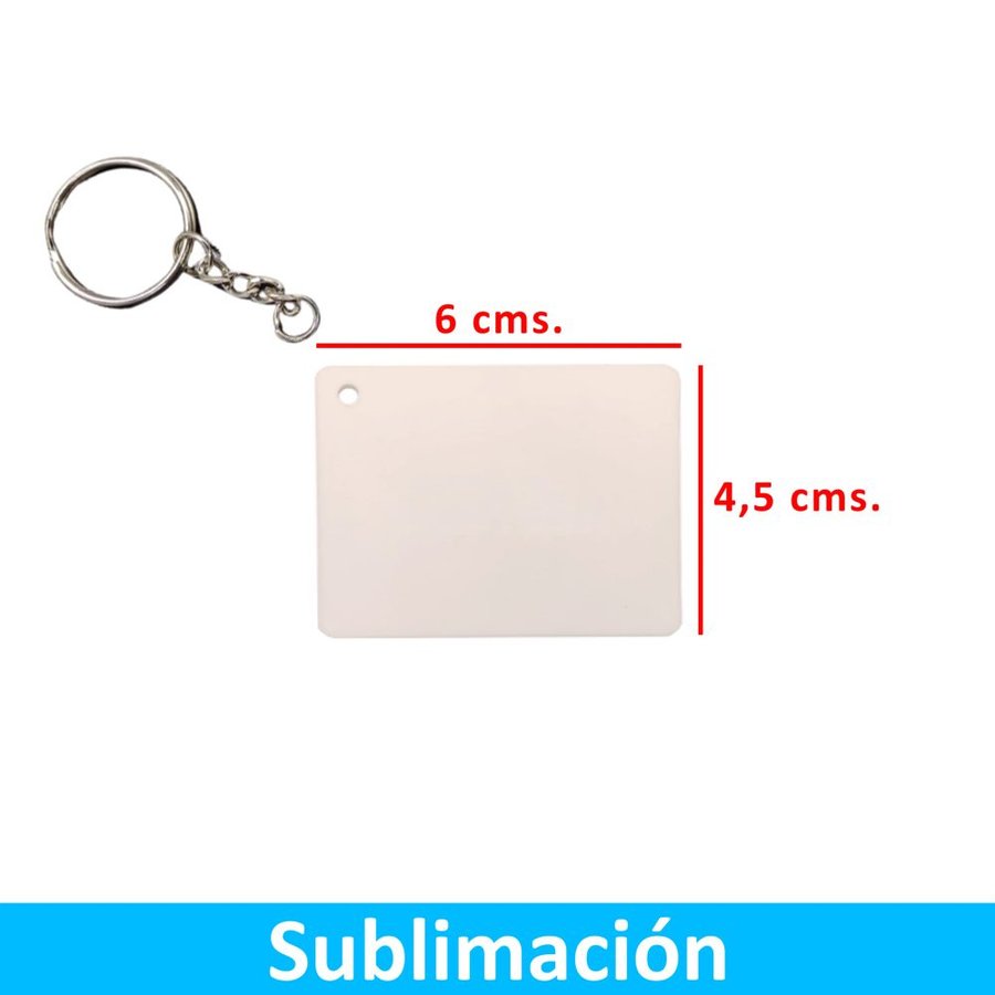 Llavero Acrílico Sublimable Rectangular NI50 BLANCO