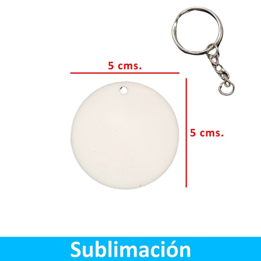 Llavero Acrílico Sublimable Redondo NI45 BLANCO