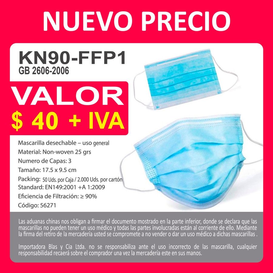 Mascarilla KN90 FFP1
