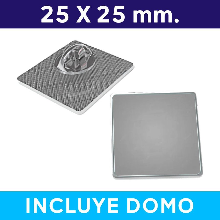 Piocha con Domo Broche Cuadrado PLATEADO (pins)