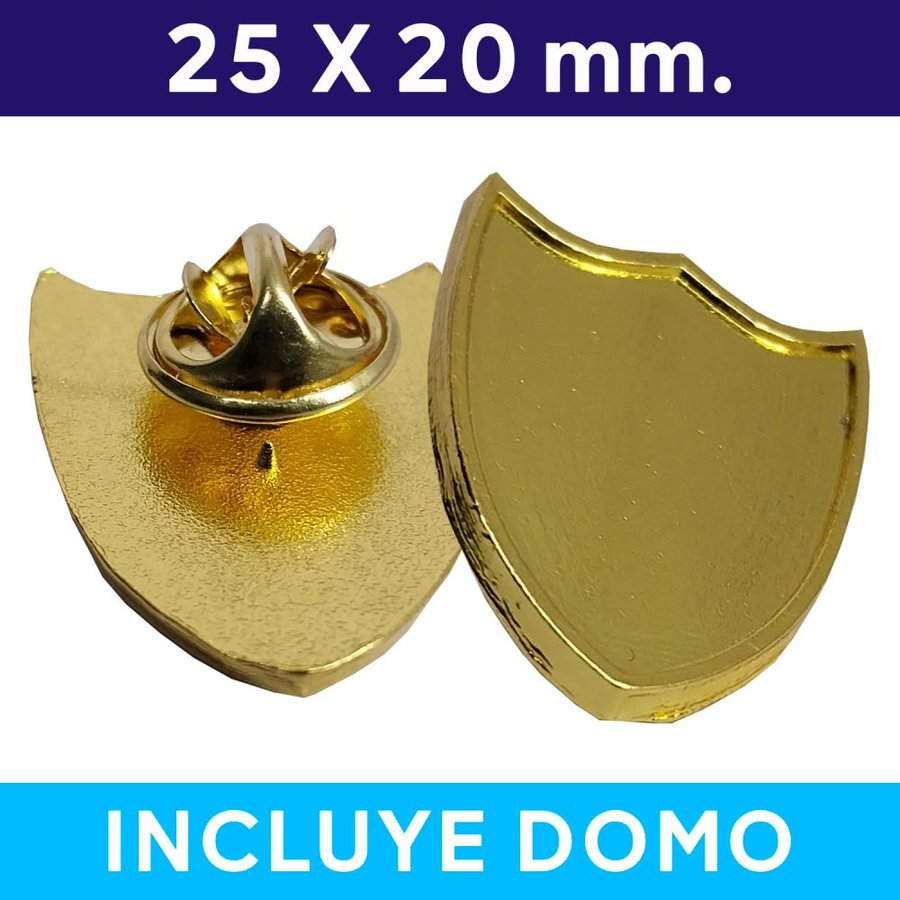 Piocha con Domo Broche Escudo DORADO ESC1 (pins)