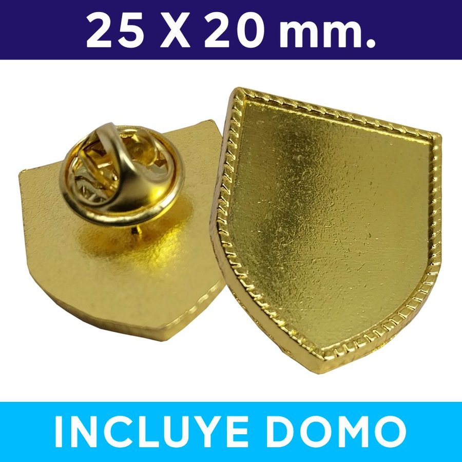 Piocha con Domo Broche Escudo DORADO ESC2 (pins)