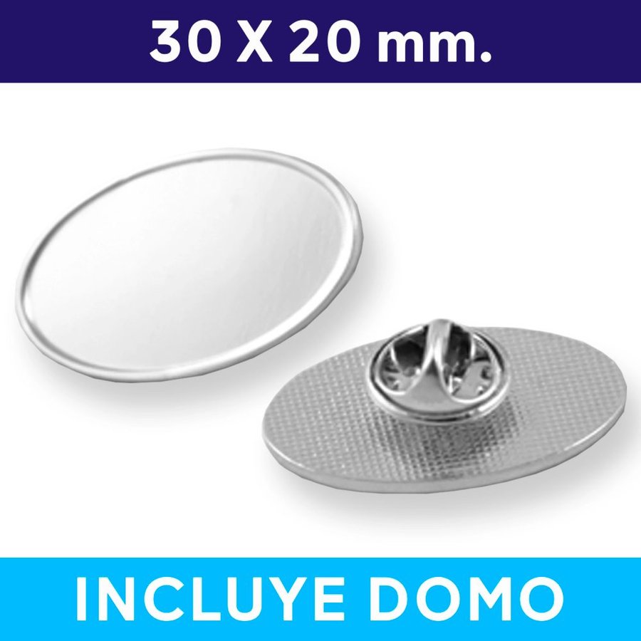 Piocha con Domo Ovalado PLATEADO OVA01 (pins)