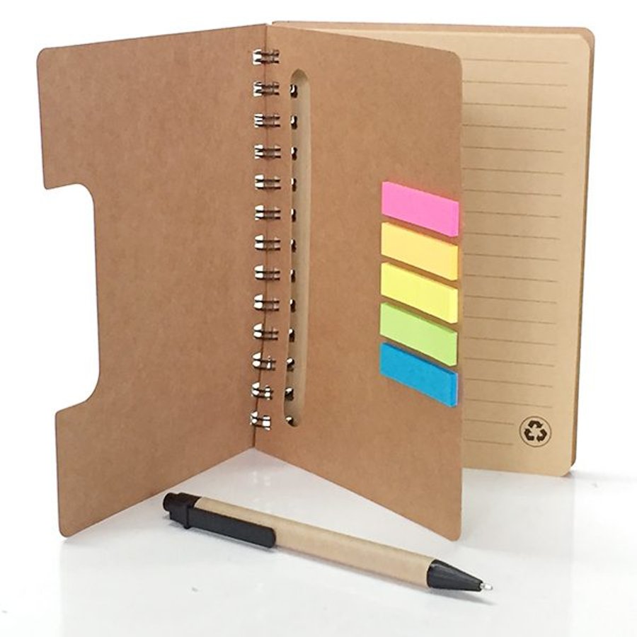 Set Cuaderno - Libreta - Memo set Tapa Cartón + Bolígrafo N20