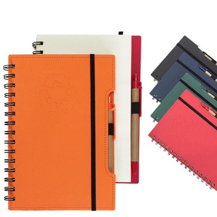 Set Cuaderno - Libreta Tapa Cartón Compost + Bolígrafo N38