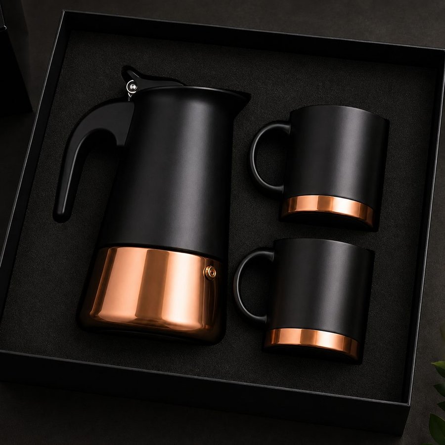 Set de Cafetera Italiana y Tazas M56