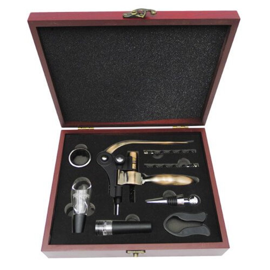 Set de Vino Deluxe Caoba W10