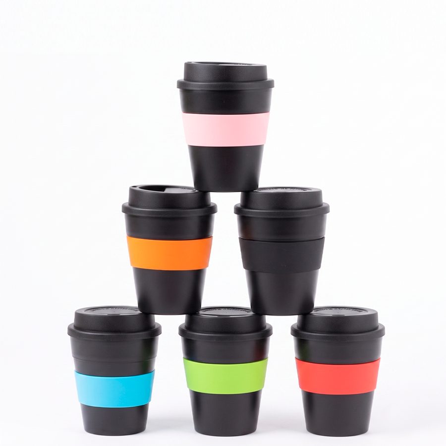 Mug Express Cup "BLACK" 356cc con banda silicona
