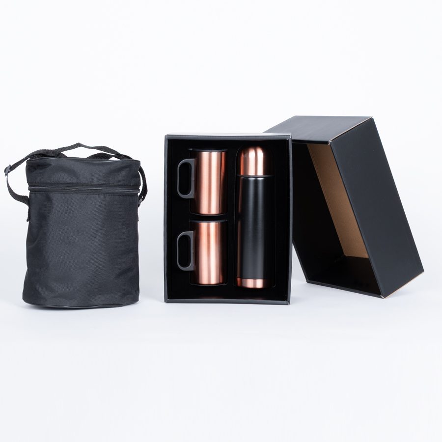 Set termo 1/2 L + 2 tazones encobrizados "GLASGOW"